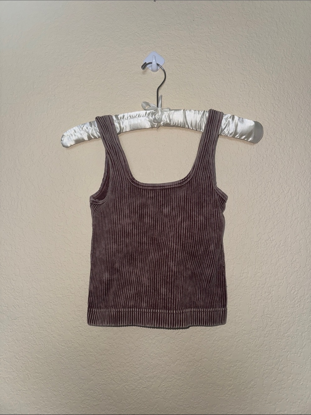 Zenana Outfitters Brown Ribbed Tank Top